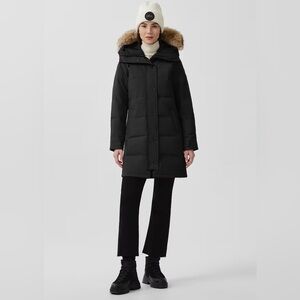 Canada Goose Shelburne Parka Heritage Coat, Detachable Fur Hood, Black, Small